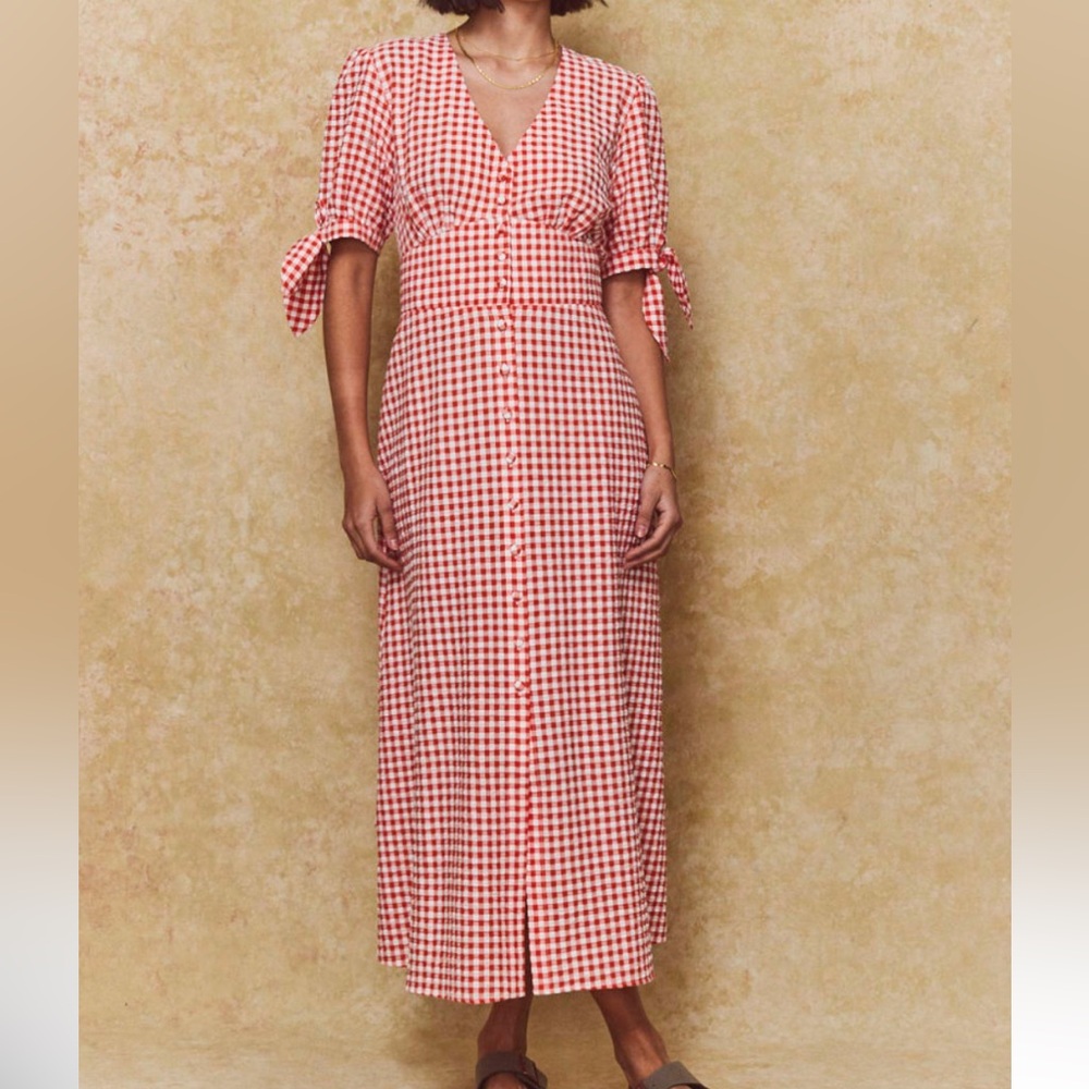 Adorable Red Gingham Maxi Dress